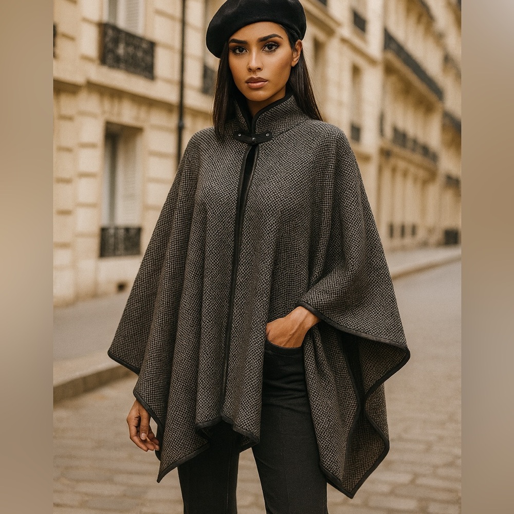 Avenue Houndstooth Cape Castlecore Dark Academia Black White OS